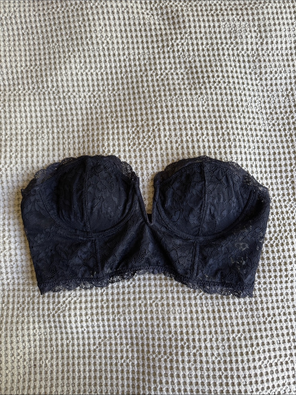 Dynamite Black Lace Strapless Bandeau Bustier